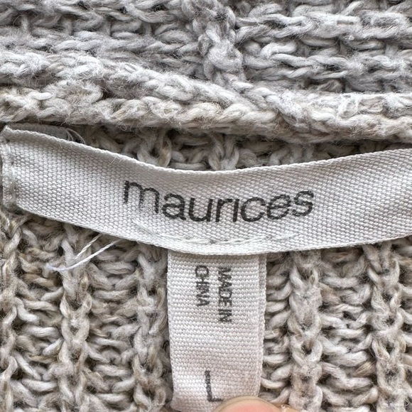 Maurices Chevron Colorblock Open Front Duster Cardigan Sz L - Picture 11 of 12